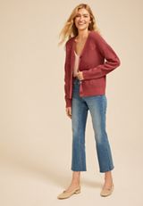Embroidered Floral Button Front Cardigan, C9585, small