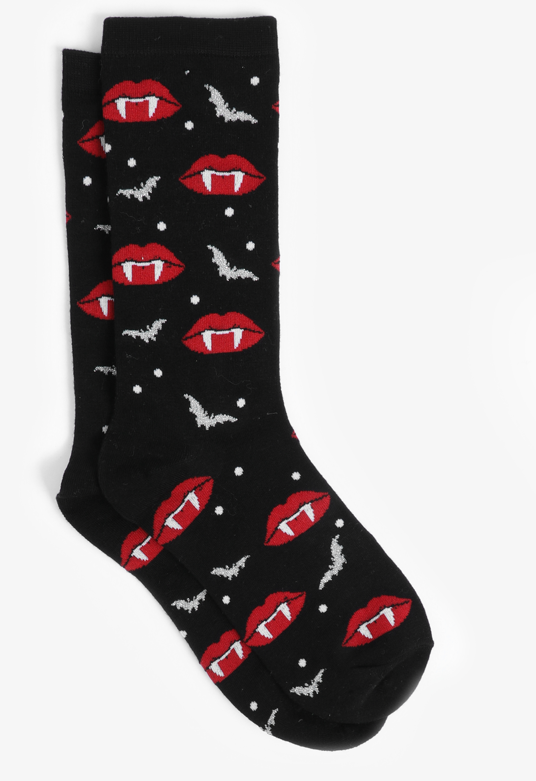 Metallic Vampire Bat Crew Socks