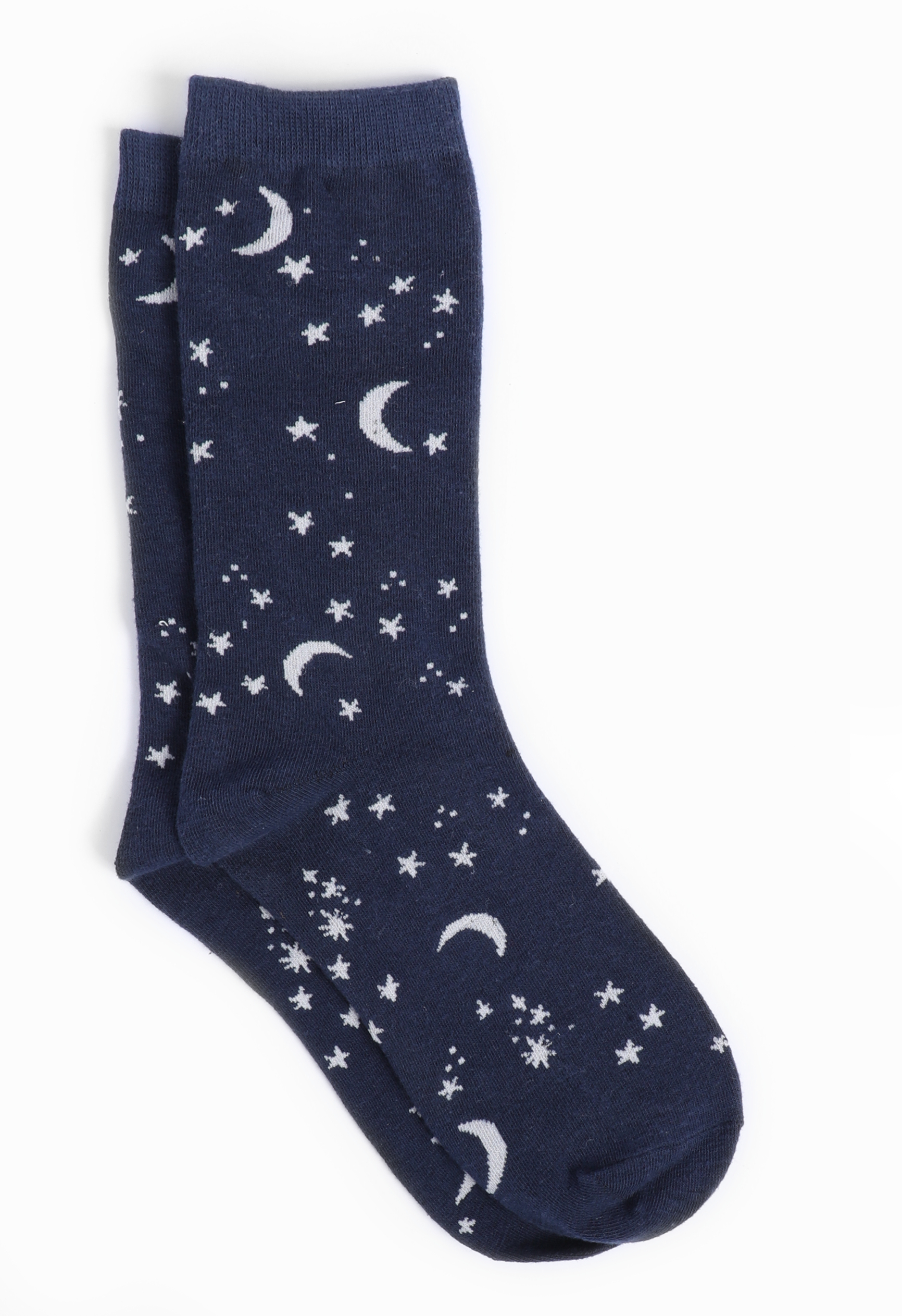 Night Sky Moon And Stars Crew Socks