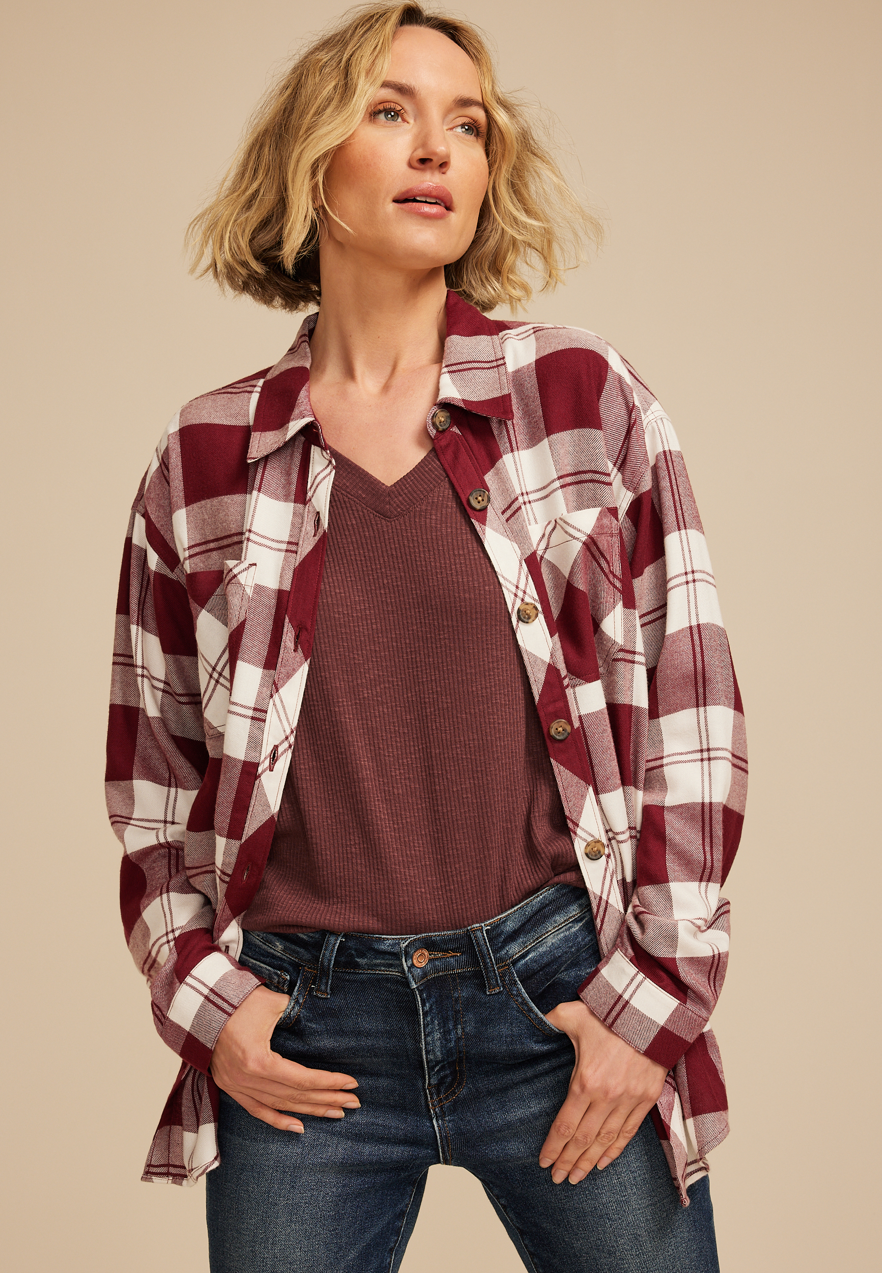 Game Day Plaid Button Down Shirt