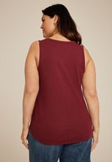 Plus Size Ribbed Henley Tank Top, C5325, small
