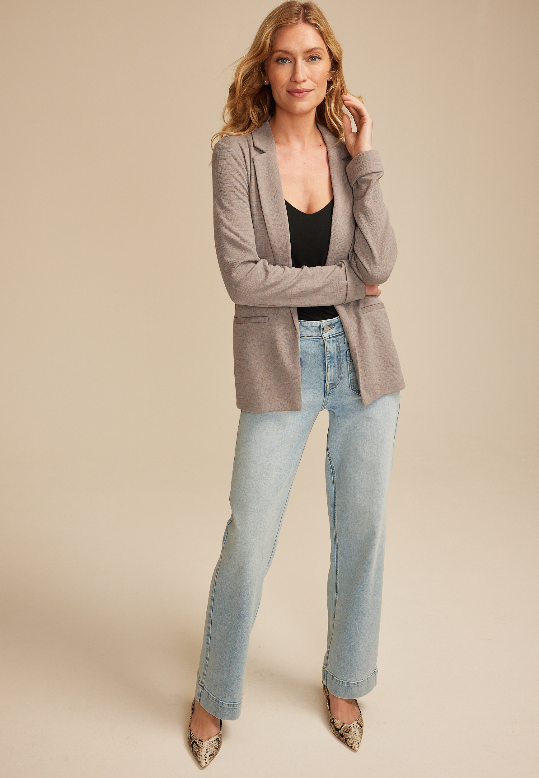 Versa Jacquard Knit Blazer