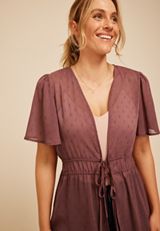 Metallic Sparkle Tie Waist Kimono, , small