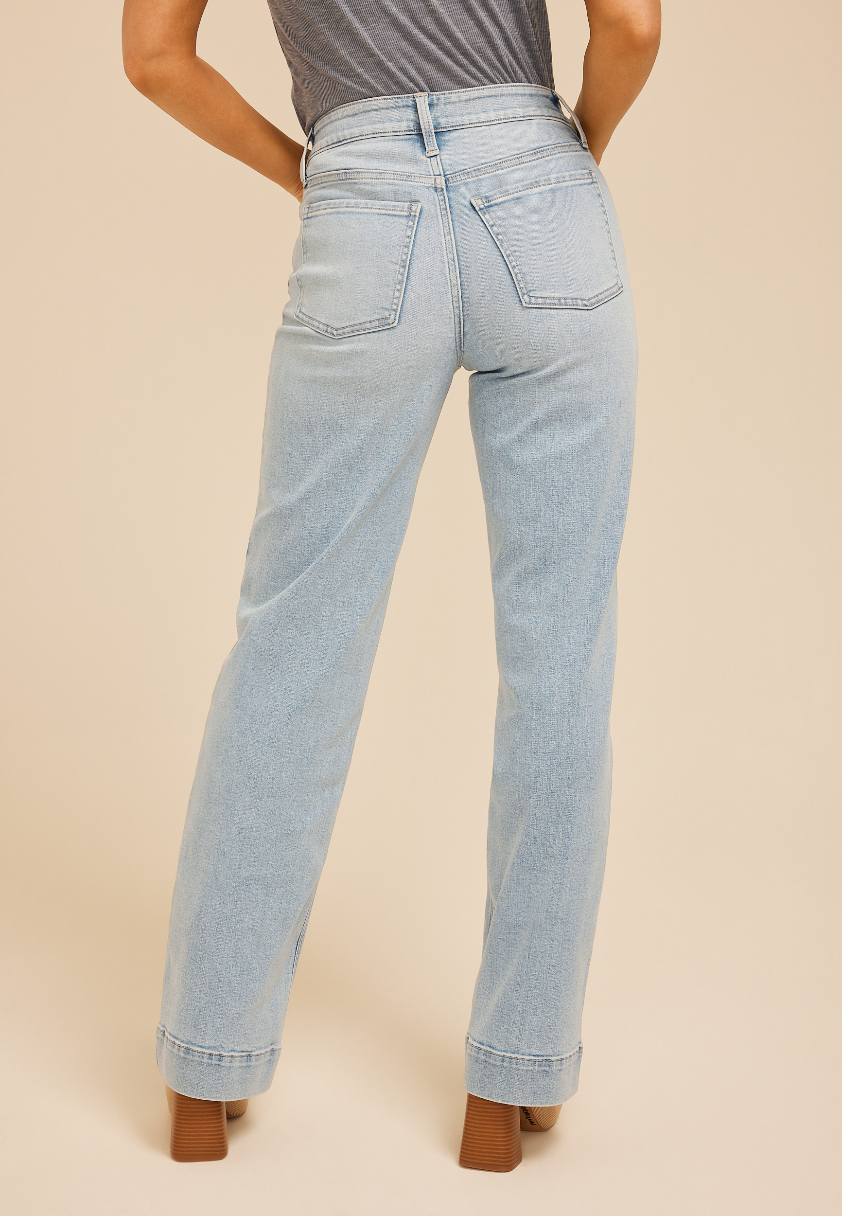 m jeans by maurices&trade; Light Patch Pocket High Rise Wide Leg Jean, C2806, large