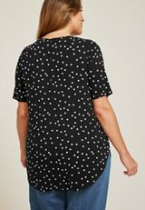 Plus Size 24/7 Olivia Polka Dot Tunic Tee, C1756, small
