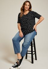 Plus Size 24/7 Olivia Polka Dot Tunic Tee, C1756, small