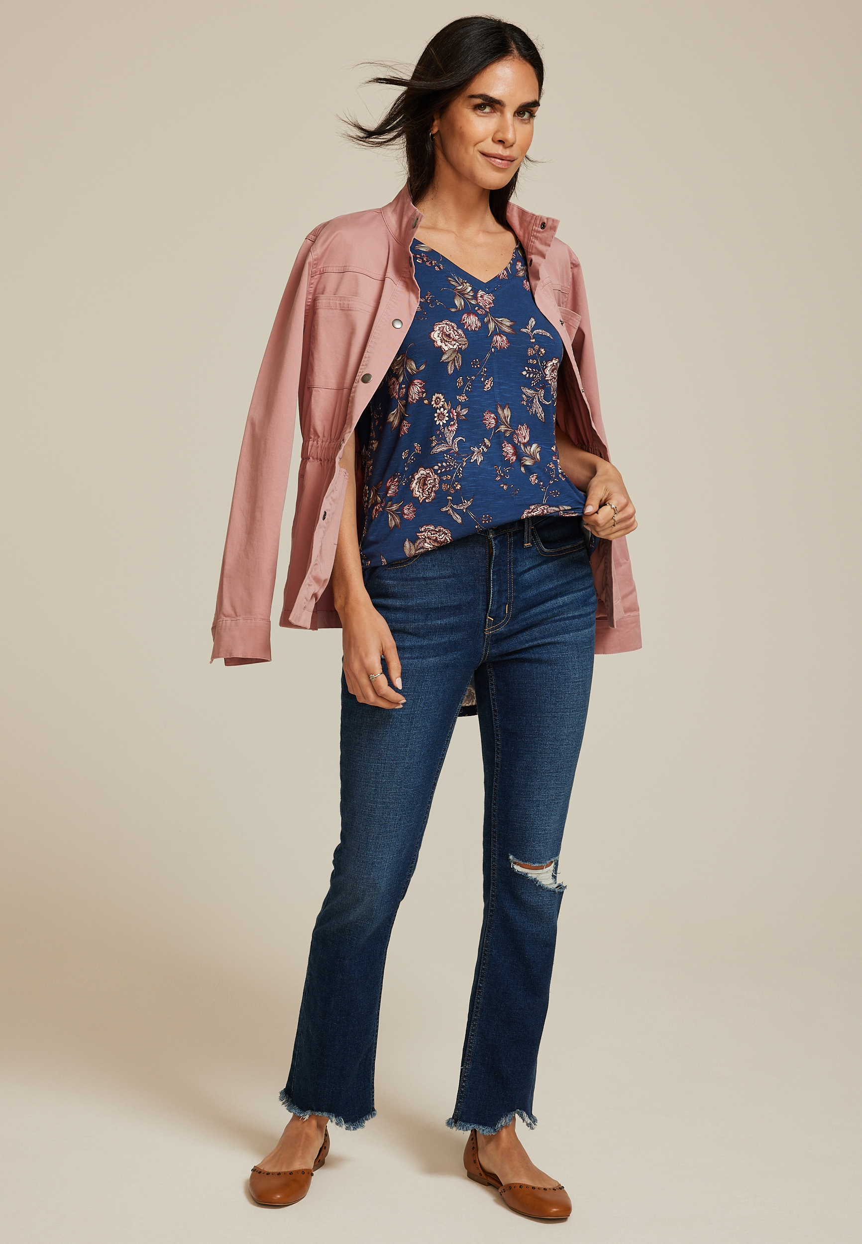 24/7 Olivia Floral Tunic Tee, C1769, large