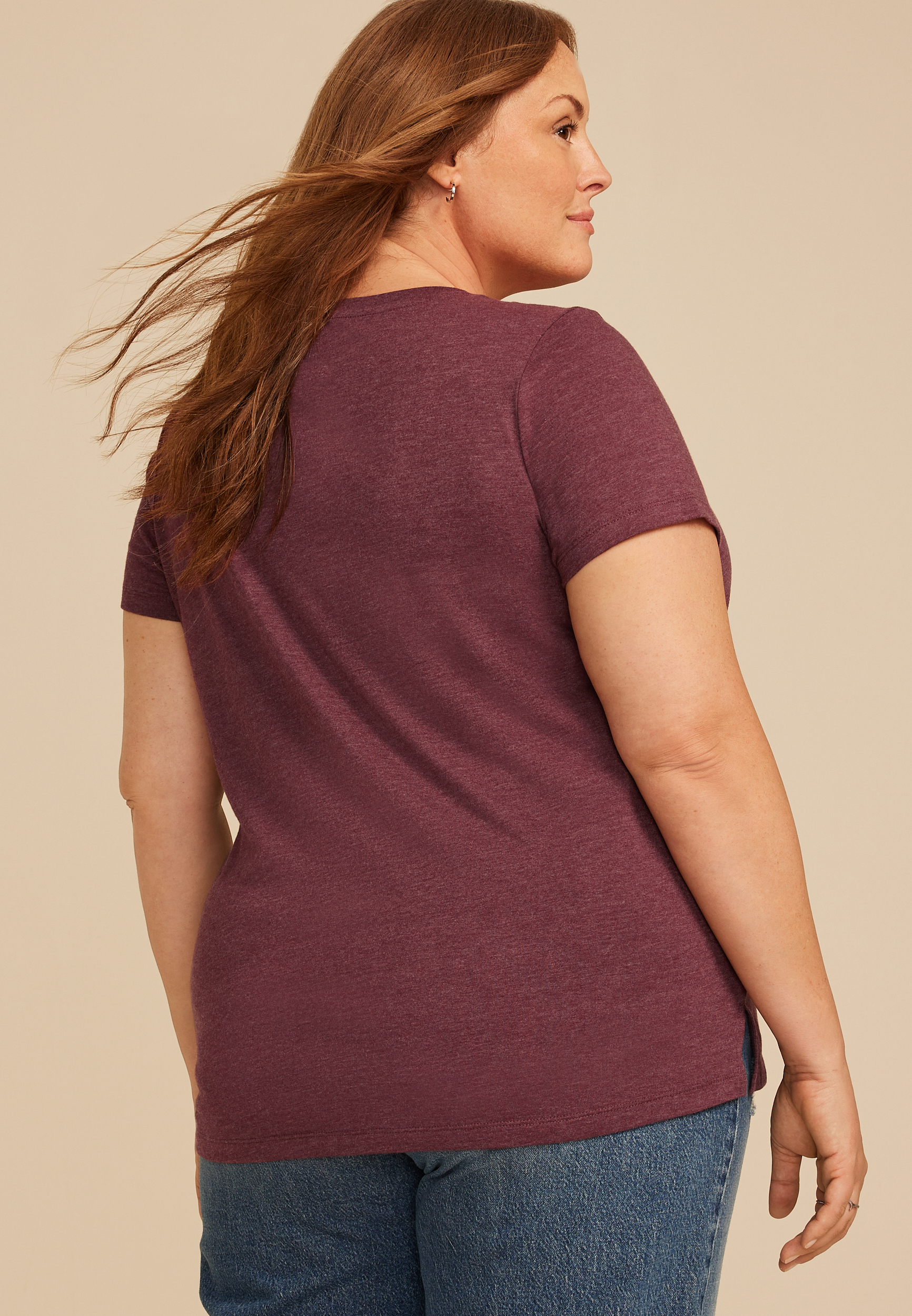 Plus Size Stacked Fall Floral Classic Fit Graphic Tee, C830, large