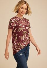 24/7 Kennedy Floral Crew Neck Tee, C2425, small