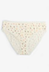 Simply Comfy Cotton Paw Print Bikini Panty, ECRU COMBO, small