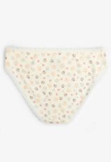 Simply Comfy Cotton Paw Print Bikini Panty, ECRU COMBO, small