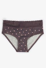 Simply Comfy Cotton Heart Print Hipster Panty, C6273, small
