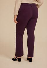 Plus Size Burgundy Bengaline Mid Rise Bootcut Pant, C9149, small