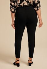 Plus Size Bengaline Constructed Waist Mid Rise Skinny Dress Pant, C106, small