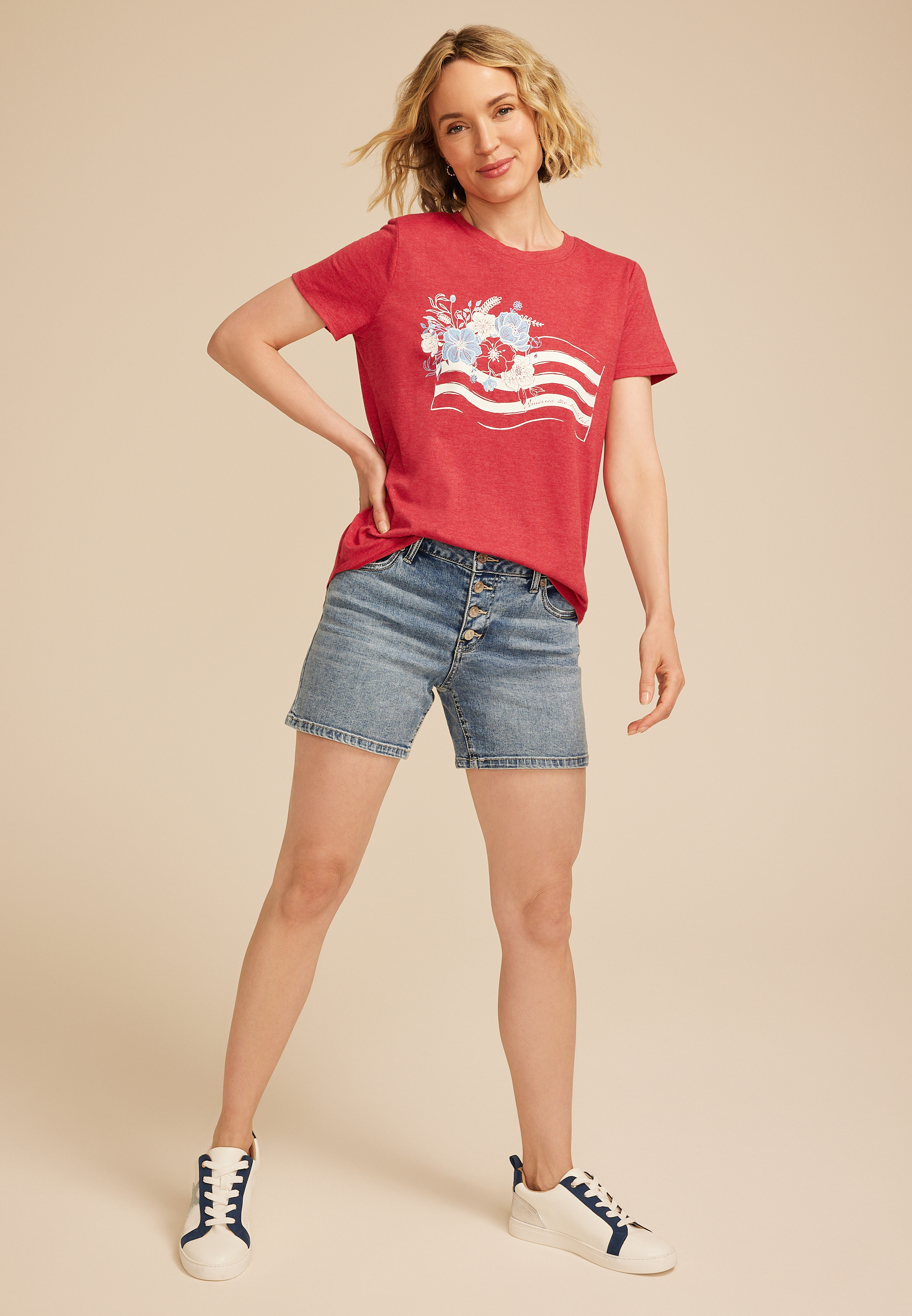 Floral Flag Classic Fit Graphic Tee
