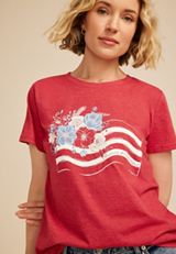 Floral Flag Classic Fit Graphic Tee, , small