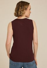 Ribbed Side Gusset Tank Top, BROWN RUM, small