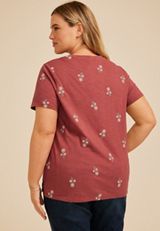 Plus Size 24/7 Dawson Embroidered Floral Crew Neck Tee, C5729, small