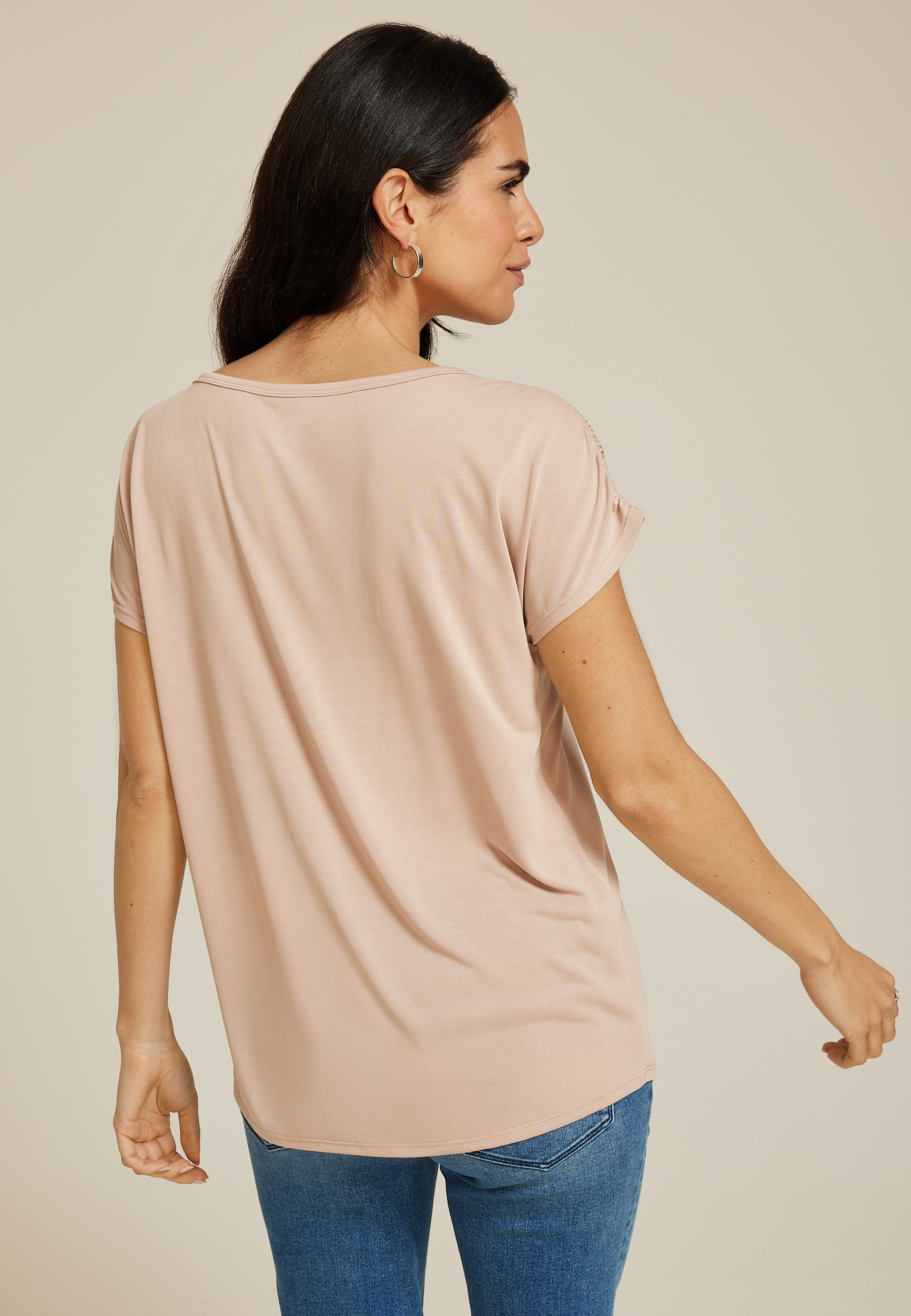 24/7 Fairhaven Ruched Shoulder Tee, C5341, large