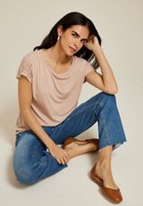 24/7 Fairhaven Ruched Shoulder Tee, C5341, small