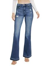 KanCan&trade; High Rise Side Panel Released Hem Flare Jean, , small