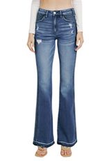 KanCan&trade; High Rise Side Panel Released Hem Flare Jean, , small