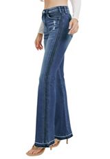 KanCan&trade; High Rise Side Panel Released Hem Flare Jean, , small