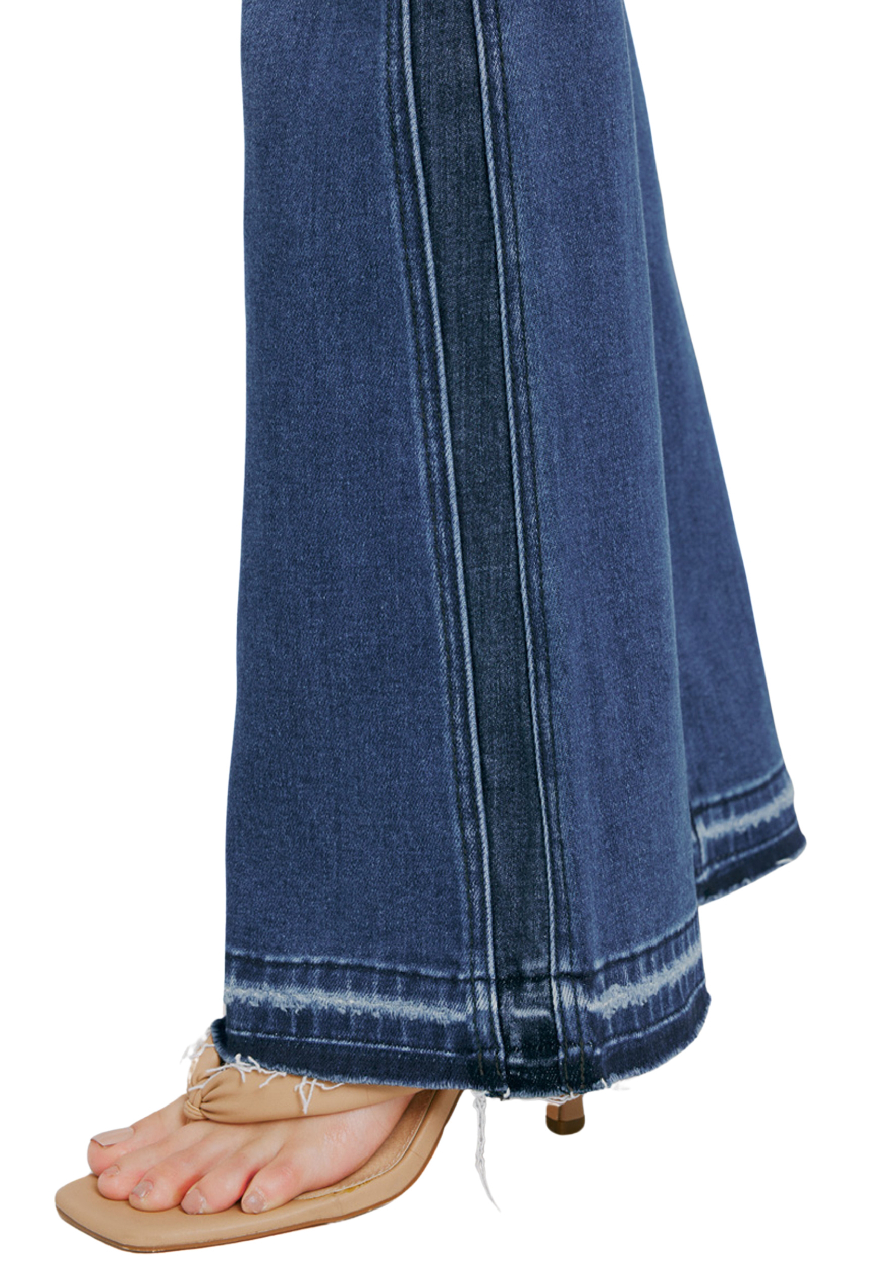 KanCan&trade; High Rise Side Panel Released Hem Flare Jean, , large