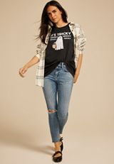 Its Tricky Halloween Ghost Oversized Fit Graphic Tee, , small