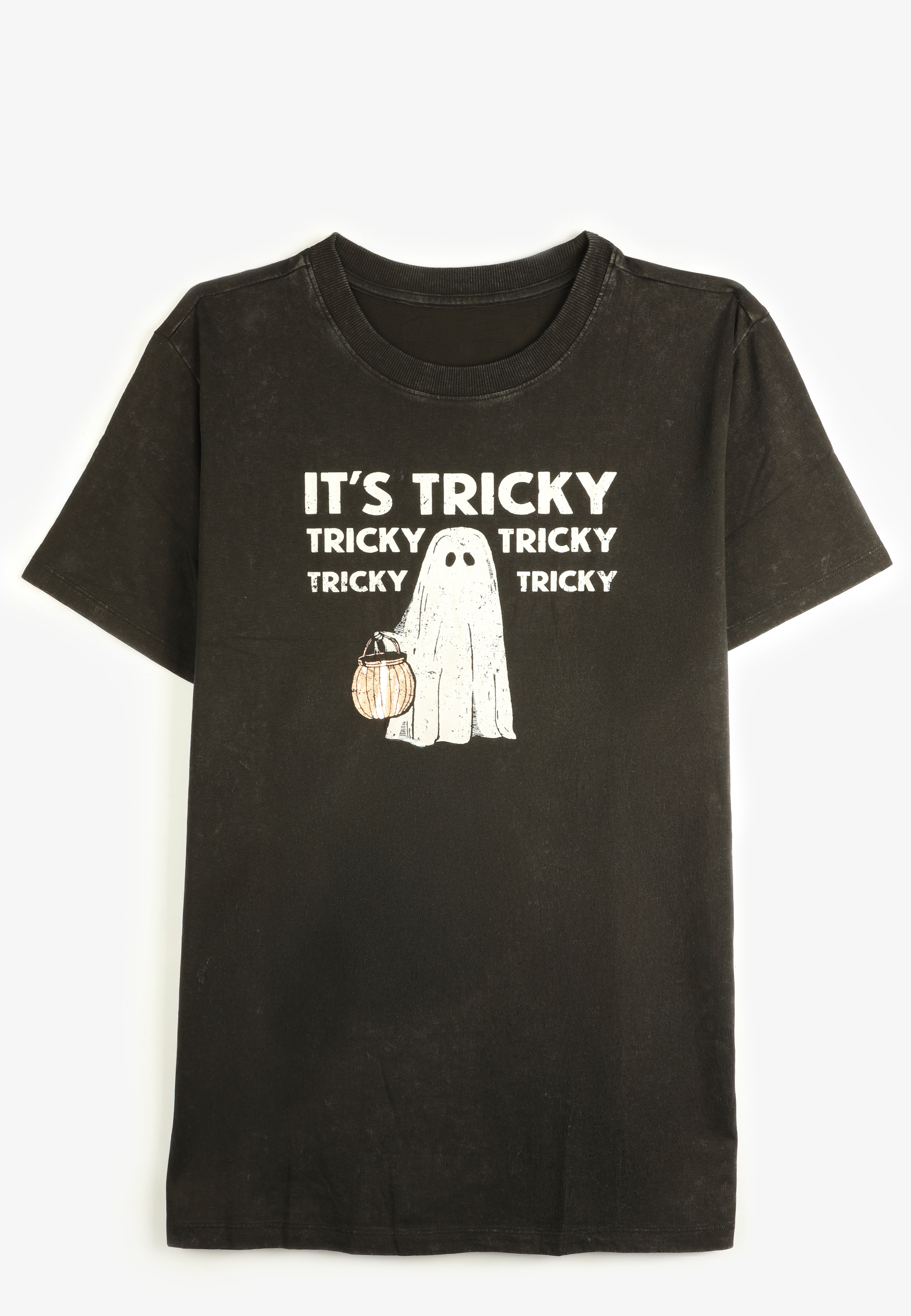 Its Tricky Halloween Ghost Oversized Fit Graphic Tee, , large