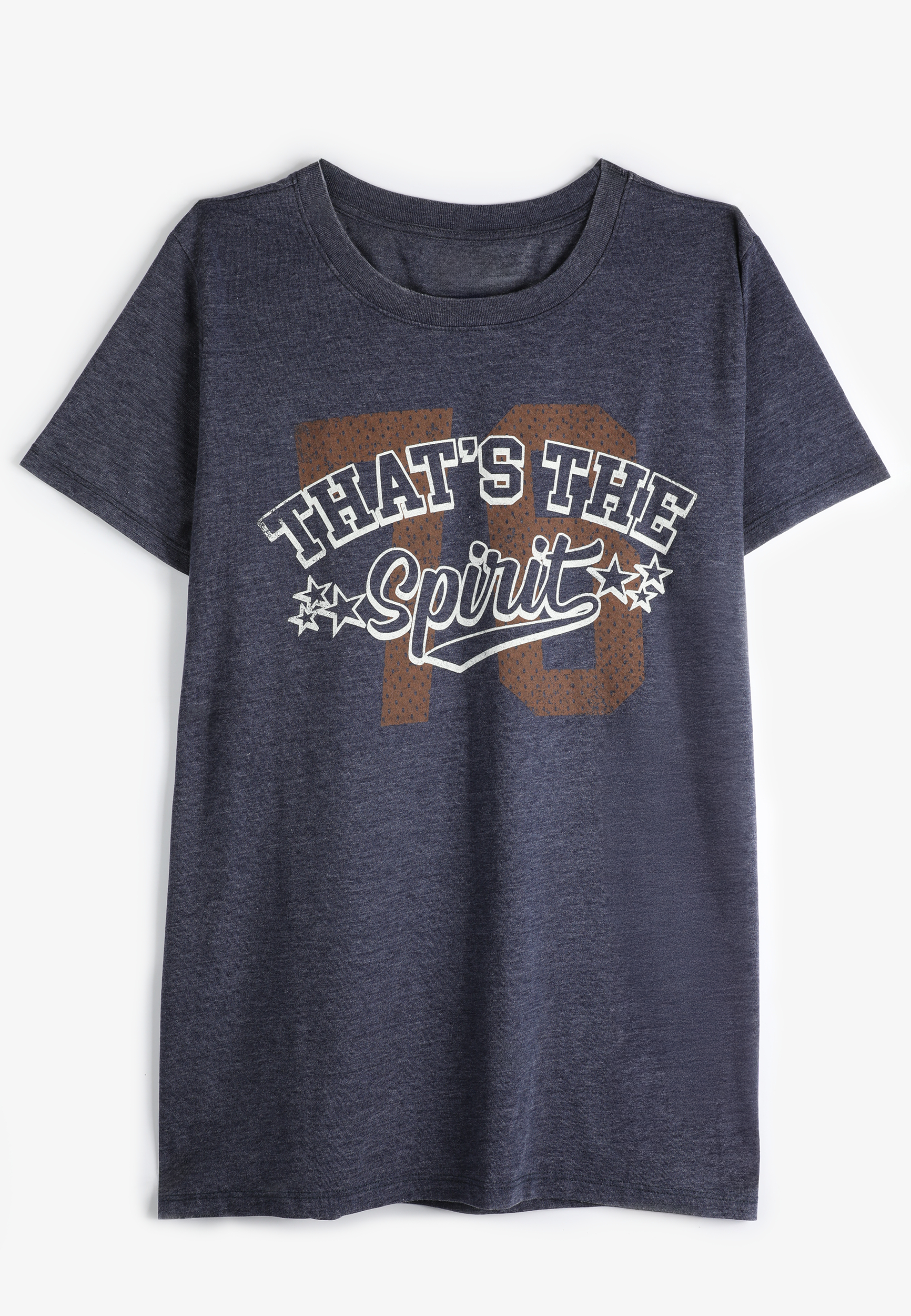 Thats The Spirit Classic Fit Graphic Tee, WASHED NAVY, large