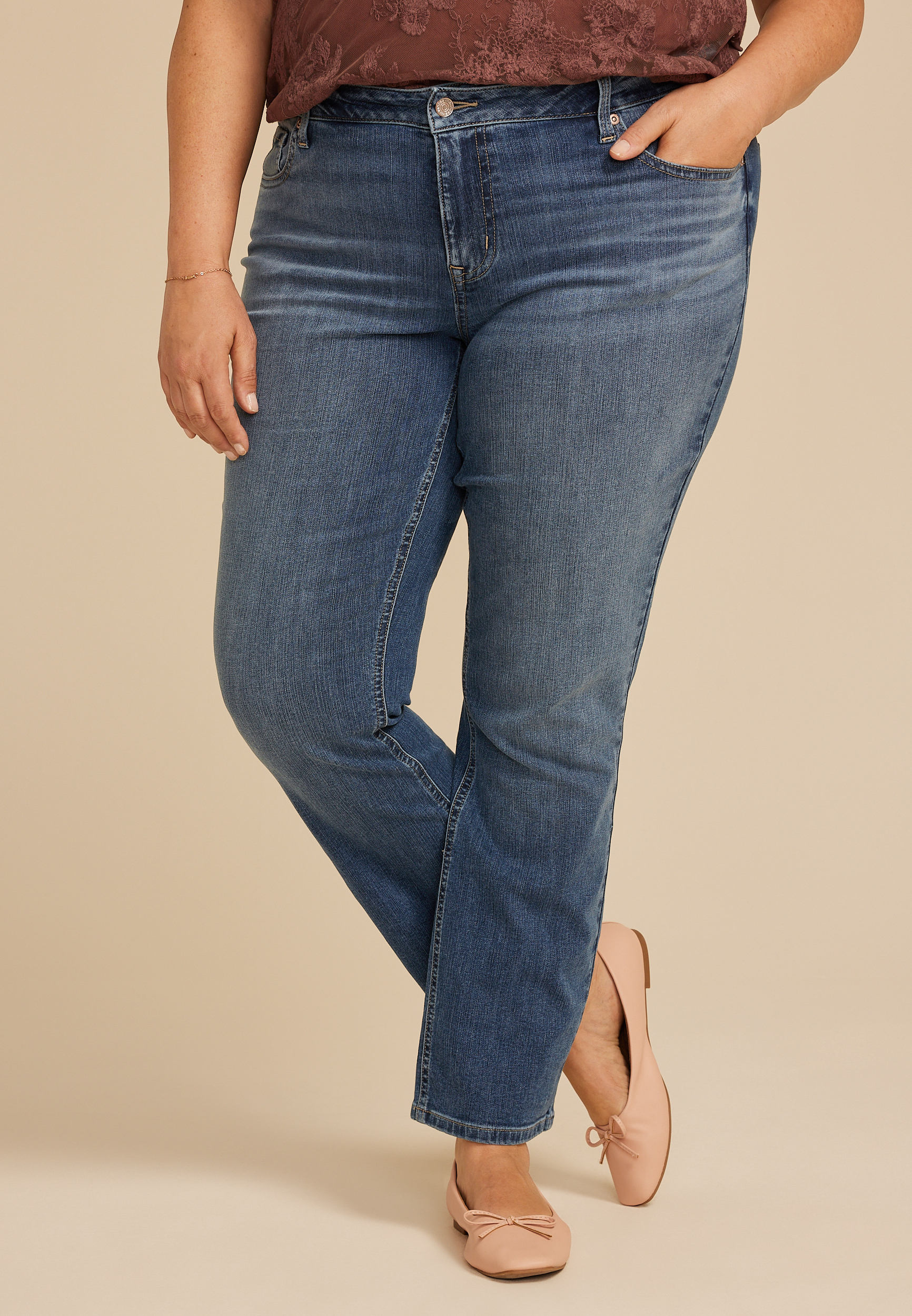 Plus Size m jeans by maurices™ Classic Mid Rise Slim Straight Jean