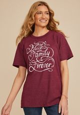 Faith Family Forever Oversized Fit Graphic Tee, C830, small