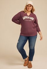 Plus Size Adventure Relaxed Fit Sweatshirt, PURPLE MOSS, small