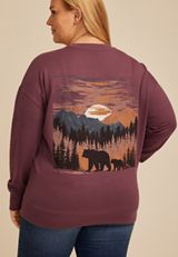 Plus Size Adventure Relaxed Fit Sweatshirt, PURPLE MOSS, small