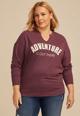 Plus Size Adventure Relaxed Fit Sweatshirt, PURPLE MOSS, small