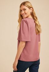 Solid Flutter Sleeve Tee, C4291, small