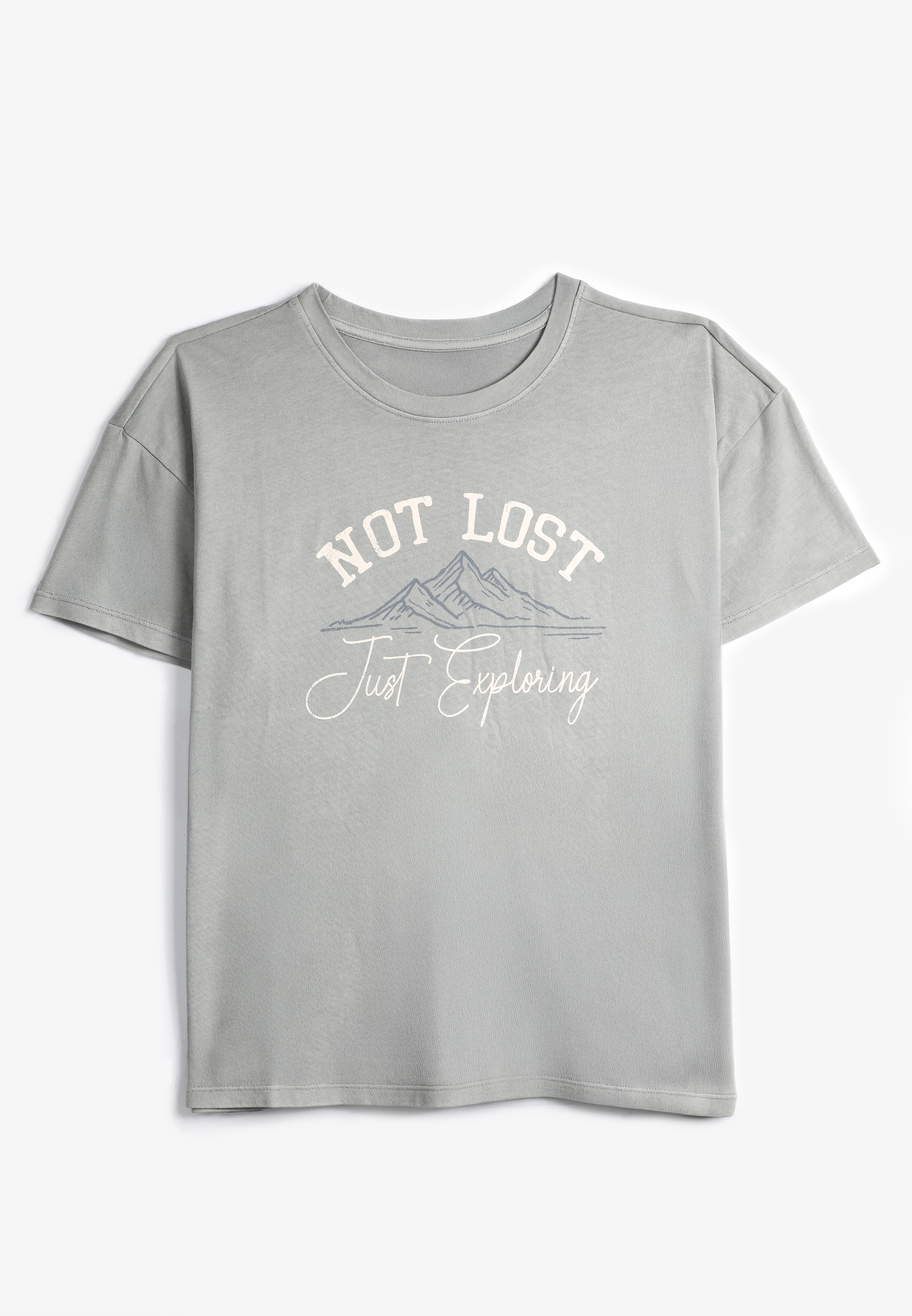 Plus Size Not Lost Just Exploring Relaxed Fit Graphic Tee, C4656, large