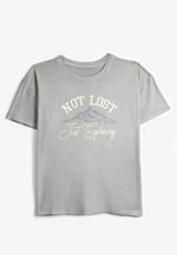 Plus Size Not Lost Just Exploring Relaxed Fit Graphic Tee, C4656, small
