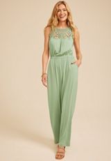 Bare Crochet Trim Jumpsuit, , small