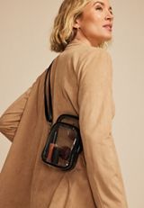 Clear North South Crossbody Bag, , small
