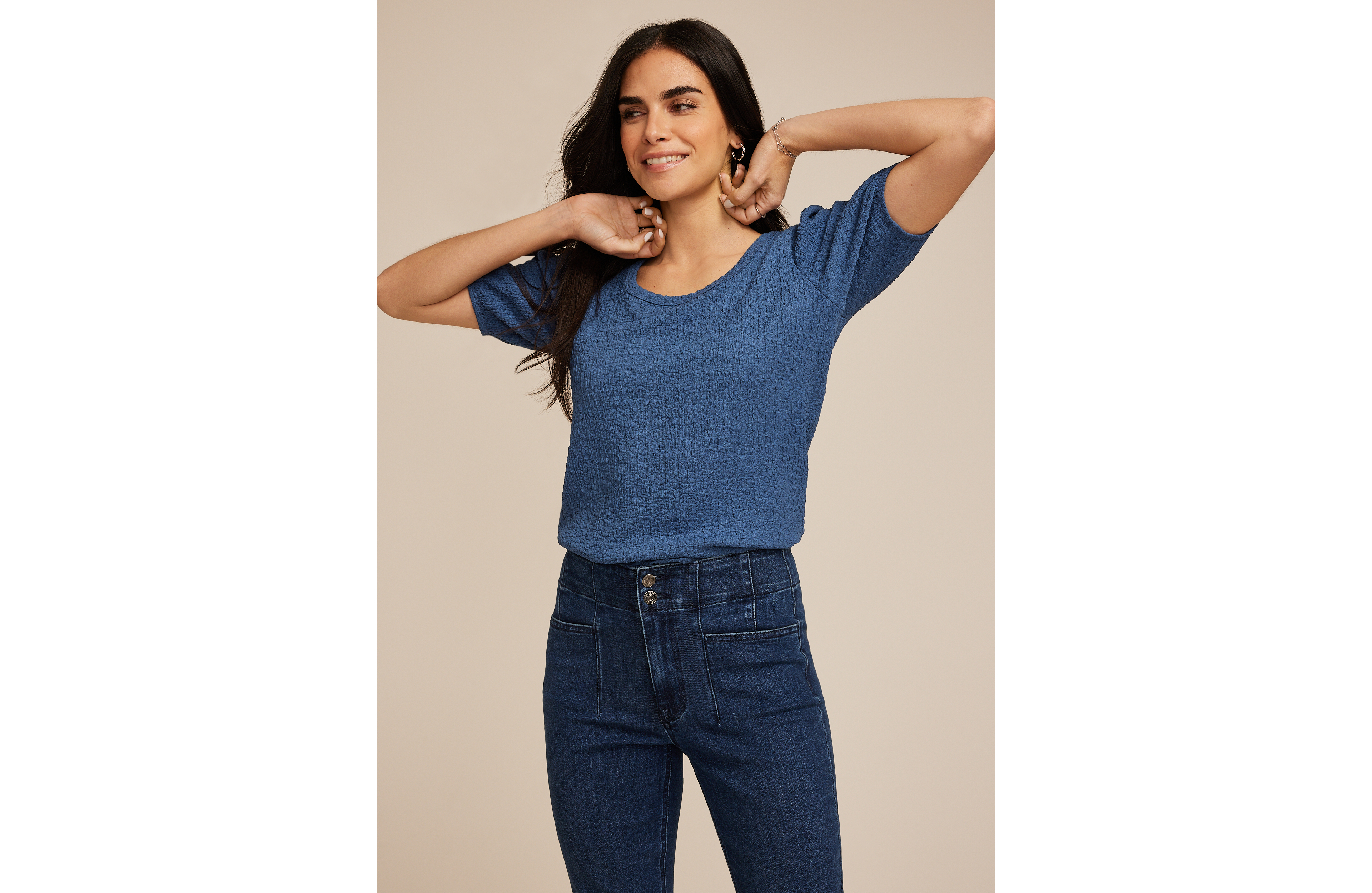 Pucker Puff Sleeve Top