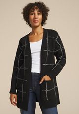 Windowpane Open Front Cardigan, C1756, small