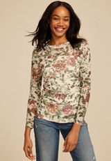 Floral Mesh Blouse, MULTI, small