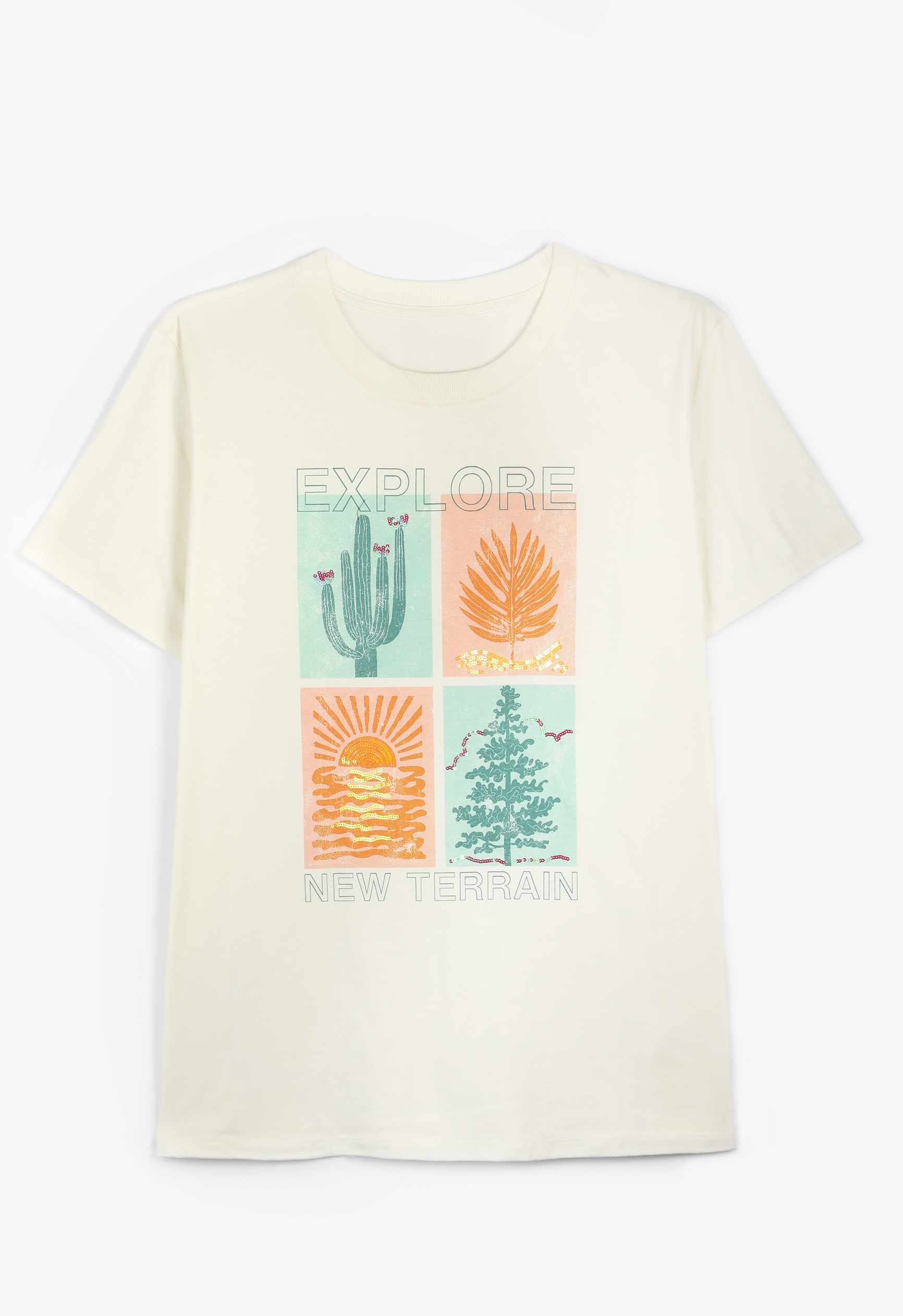 Explore New Terrains Oversized Fit Graphic Tee, , large