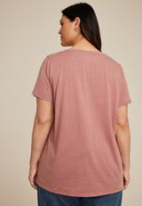 Plus Size Paisley Classic Fit Graphic Tee, SMOKE MAUVE, small