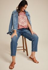 Plus Size Paisley Classic Fit Graphic Tee, SMOKE MAUVE, small