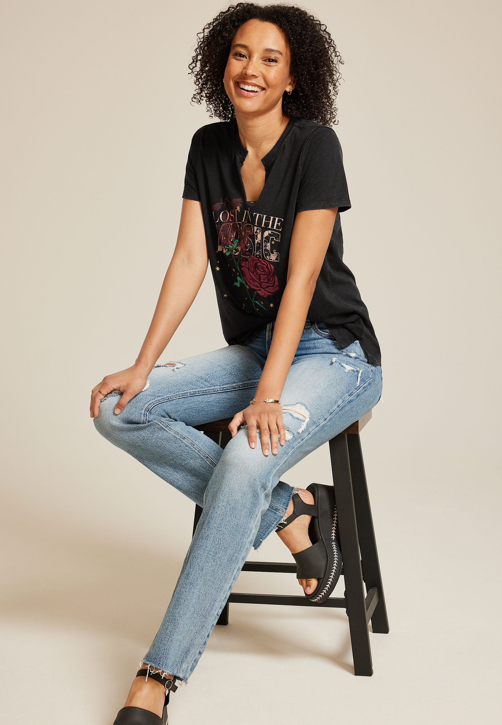 Lost In The Music Classic Fit Graphic Tee, C106, large