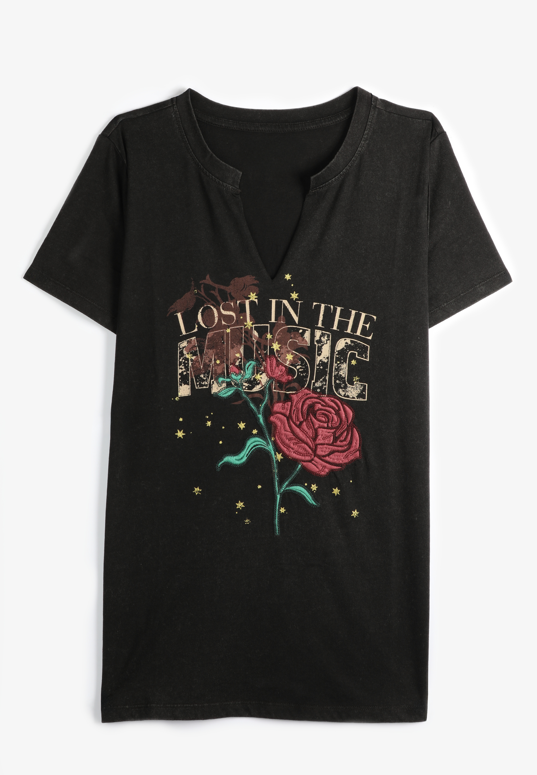 Plus Size Lost In The Music Classic Fit Graphic Tee, C106, large