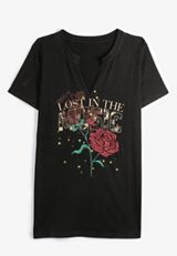 Plus Size Lost In The Music Classic Fit Graphic Tee, C106, small